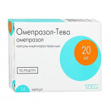 Омепразол-Тева капс. кишечнораств. 20 мг №28, Тева Фармацевтические Предприятия Лтд