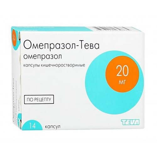 Омепразол-Тева капс. кишечнораств. 20 мг №28, Тева Фармацевтические .