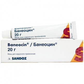 Банеоцин мазь 20 г №1, Сандоз ГмбХ, произведено Мерк КГаА и Ко