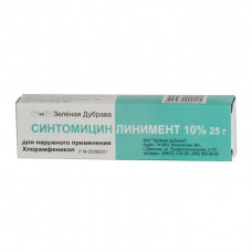 Синтомицин линим. 10% 25 г №1, Зеленая Дубрава ЗАО